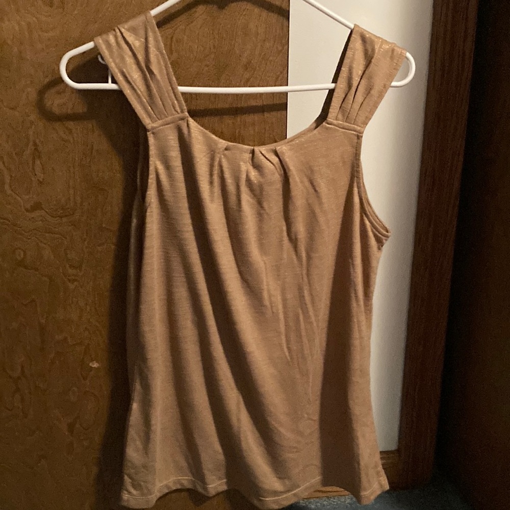Gold sheen dressy tank top